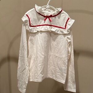 Janie and Jack White Top with Red Accents